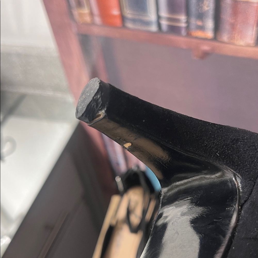 Vintage 90sBlack Suede Oxford Lace-Up Heels Roberto Vianni for Neiman Marcus 8.5 - Picture 9 of 16